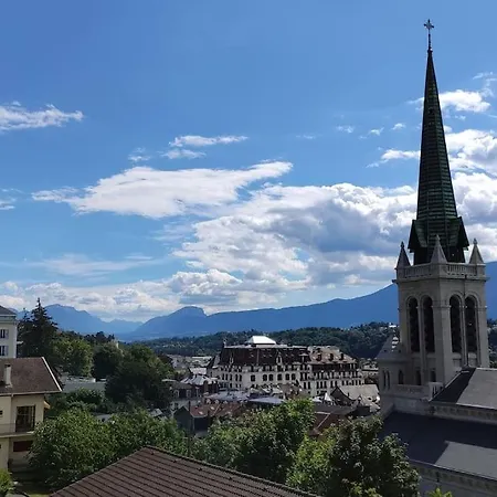 公寓 Coeur D'aix, Vue Splendide Et Cachet 艾克斯莱班