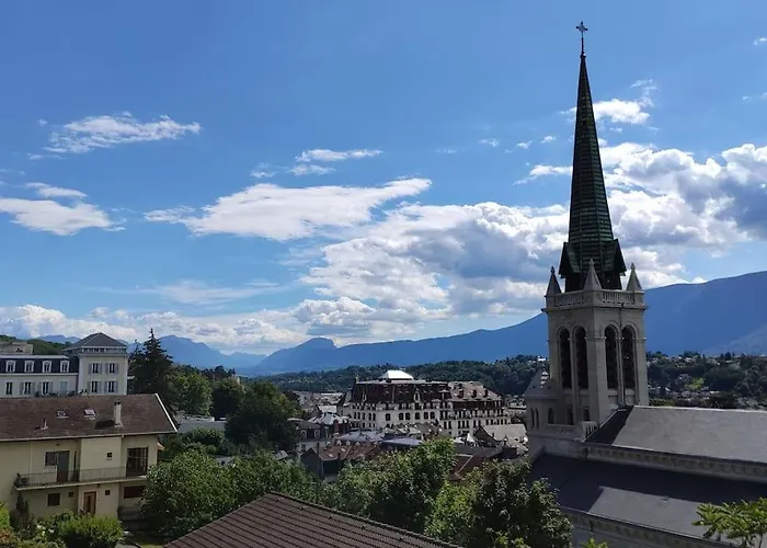 公寓 Coeur D'aix, Vue Splendide Et Cachet 艾克斯莱班